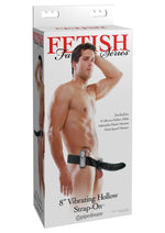 Load image into Gallery viewer, Fetish Fantasy Series Vibrating Hollow Strap-On Dildo and Adjustable Harness with Remote Control - Black - 8in
