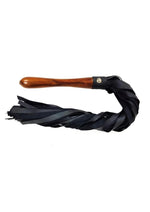 Load image into Gallery viewer, Fetish Play Wooden Handle Flogger Vegan Leather - Black

