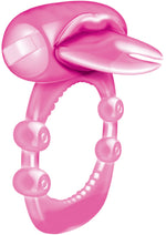 Load image into Gallery viewer, Forked Tongue Vibrating Silicone Cock Ring Waterproof - Magenta/Pink
