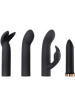 Load image into Gallery viewer, Four Play Rechargeable Bullet with 3 Silicone Sleeves Kit - Black
