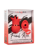 Load image into Gallery viewer, French Kiss Suck and Play Rechargeable Silicone Interchangeable - Red - Set
