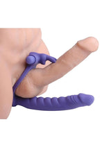 Load image into Gallery viewer, Frisky Double Delight Dual Penetration Vibrating Rabbit C-Ring
