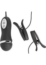 Load image into Gallery viewer, Frisky Power Pinchers 10 Mode Vibrating Nipple Clamps - Black
