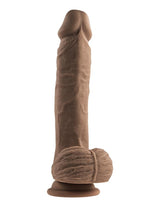Load image into Gallery viewer, Full Monty Silicone Rechargeable Realistic Dildo with Remote - Chocolate - 9in
