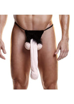 Load image into Gallery viewer, Fundies Foot Long Thong with Paper Ruler - Black - One Size