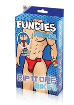 Load image into Gallery viewer, Fundies Rip It Off Bikini with Red Satin Ribbon - Red - One Size