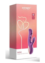 Load image into Gallery viewer, Gem Pressure Sensing App-Controlled Twin Balls Rabbit Vibrator - Gold/Purple

