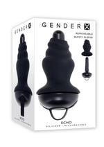 Load image into Gallery viewer, Gender X Echo Rechargeable Silicone Vibrator with Removable Sleeve - Black
