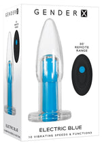 Load image into Gallery viewer, Gender X Electric Blue Silicone Rechargeable Vibrator with Remote Control - Blue/Clear