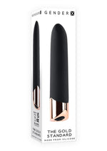 Load image into Gallery viewer, Gender X Gold Standard Rechargeable Silicone Bullet - Black/Rose Gold