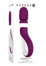 Load image into Gallery viewer, Gender X Handle It Rechargeable Silicone Wand Vibrator - Purple/White