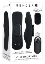 Load image into Gallery viewer, Gender X Our Undie Vibe Rechargeable Silicone Panty Vibe with Remote Control - Black
