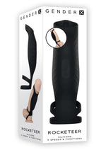 Load image into Gallery viewer, Gender X Rocketeer Rechargeable Silicone Penis Sleeve - Black
