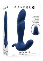 Load image into Gallery viewer, Gender X True Blue Rechargeable Silicone Thrusting Anal Vibrator - Blue
