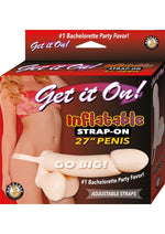 Load image into Gallery viewer, Get It On Inflatable Strap-On Penis - Vanilla - 27in
