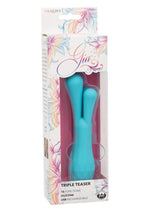 Load image into Gallery viewer, Gia Triple Teaser Silicone Rechargeable Vibrator - Blue
