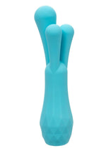 Load image into Gallery viewer, Gia Triple Teaser Silicone Rechargeable Vibrator - Blue
