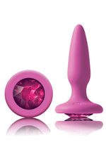 Load image into Gallery viewer, Glams Mini Silicone Butt Plug - Pink/Pink Gem

