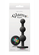 Load image into Gallery viewer, Glams Ripple Silicone Plug Rainbow Gem - Black - 4.49in
