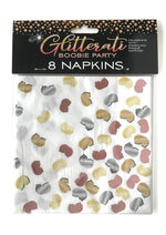 Load image into Gallery viewer, Glitterati Boobie Party Napkins - Multicolor - 8 Per Pack
