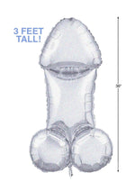 Load image into Gallery viewer, Glitterati Disco Penis 3ft. Mylar Balloon - Black/Silver
