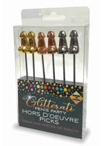 Load image into Gallery viewer, Glitterati Hor D&#39; Oeuvre&#39;s Picks - Assorted Colors/Gold/Rose Gold/Silver - 6 Per Set
