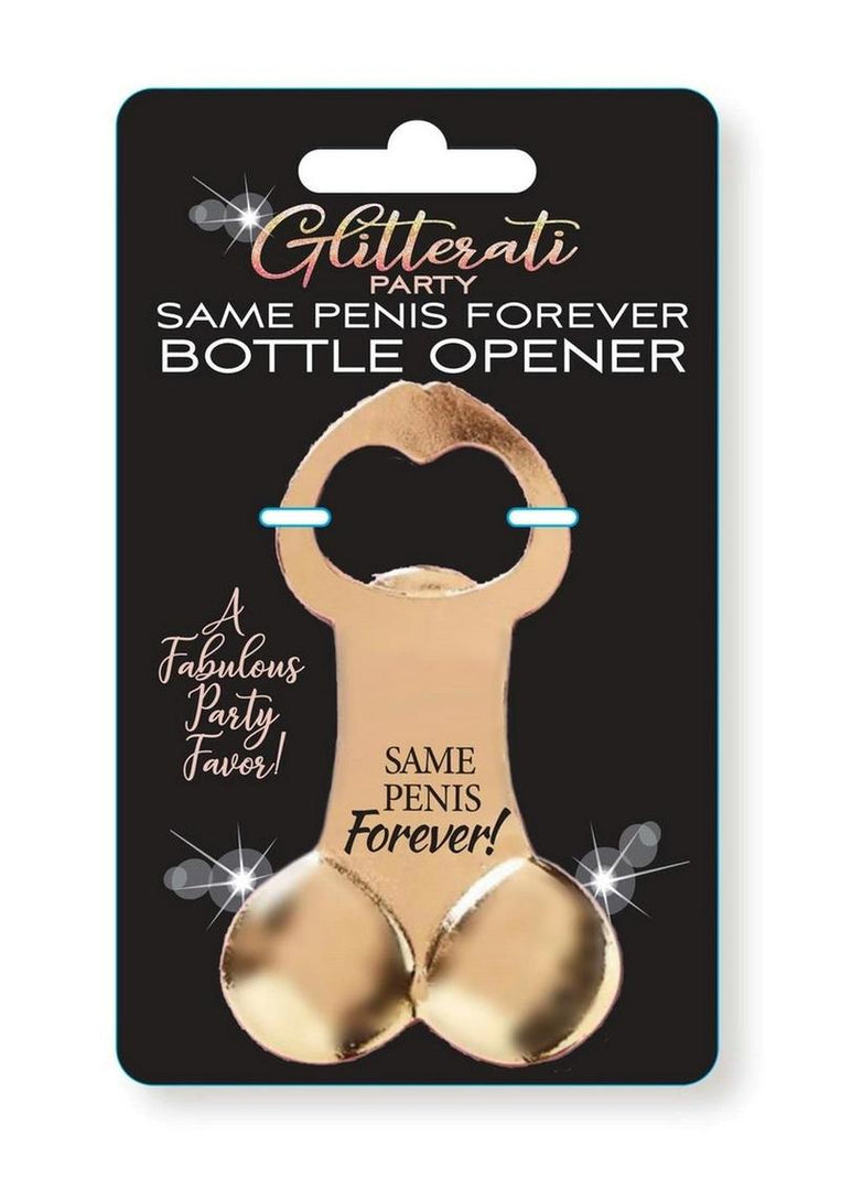 Glitterati Penis Bottle Opener - Black/Rose Gold