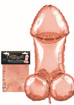 Load image into Gallery viewer, Glitterati Penis Mylar Ballon - Rose Gold - 3ft

