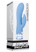 Load image into Gallery viewer, Glitteriffic Rechargeable Silicone Light-Up Vibrator - Aqua/Blue