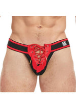 Load image into Gallery viewer, Goal Line Lace-Up Jockstrap - Red - Large/XLarge
