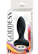Load image into Gallery viewer, Goddess Diamond Vibrating Rechargeable Silicone Plug - Black