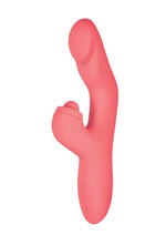 Load image into Gallery viewer, Goddess Heat Up Rechargeable Silicone Tapping Massager - Coral/Orange
