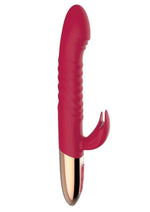 Load image into Gallery viewer, Goddess Thrusting Delight Rechargeable Silicone Dual Stimulating Vibrator - Red
