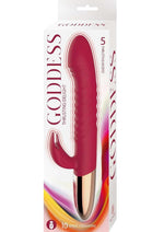 Load image into Gallery viewer, Goddess Thrusting Delight Rechargeable Silicone Dual Stimulating Vibrator - Red
