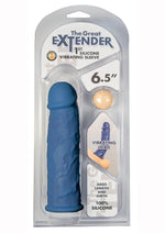 Load image into Gallery viewer, Great Extender 1st Silicone Vibrating Sleeve - Blue - 6.5in
