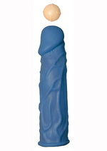 Load image into Gallery viewer, Great Extender 1st Silicone Vibrating Sleeve - Blue - 7.5in
