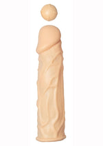 Load image into Gallery viewer, Great Extender 1st Silicone Vibrating Sleeve - Vanilla - 7.5in
