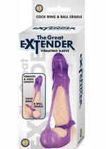 Load image into Gallery viewer, Great Extender Vibrating Sleeve Cock Ring and Ball Cradle - Purple
