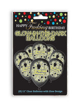 Load image into Gallery viewer, Happy F&#39;ing Birthday Glow In The Dark Ballons - Glow In The Dark - 8 Per Pack
