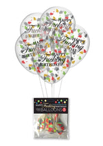 Load image into Gallery viewer, Happy F&#39;n Birthday Confetti Balloons - Multicolor - 5 Per Pack
