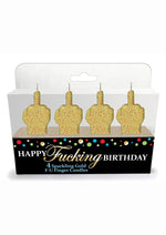 Load image into Gallery viewer, Happy F&#39;n Birthday Fu Candles - Gold - 4 Per Set
