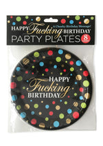 Load image into Gallery viewer, Happy F&#39;n Birthday Plates - Multicolor - 8 Per Pack

