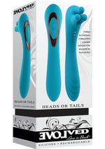 Load image into Gallery viewer, Heads Or Tails Silicone Rechargeable Dual Vibrator - Teal