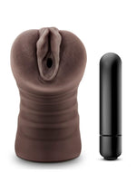 Load image into Gallery viewer, Hot Chocolate Brianna Vibrating Masturbator with Bullet - Pussy - Chocolate
