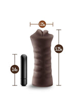 Load image into Gallery viewer, Hot Chocolate Heather Vibrating Masturbator with Bullet - Mouth
