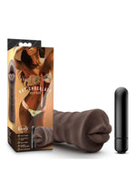 Load image into Gallery viewer, Hot Chocolate Heather Vibrating Masturbator with Bullet - Mouth - Chocolate
