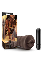 Load image into Gallery viewer, Hot Chocolate Renee Vibrating Masturbator with Bullet - Mouth - Chocolate
