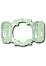 Load image into Gallery viewer, Humm Dinger Night Rider Double Dinger Vibrating Cock Ring - Glow In The Dark
