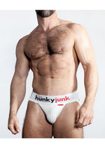 Load image into Gallery viewer, Hunker Comfy Pouch Slider-Strap Jock - White Snow - Small