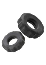 Load image into Gallery viewer, Hunkyjunk Cog Silicone Cock Ring - Assorted Colors/Black/Gray - 2 Pack
